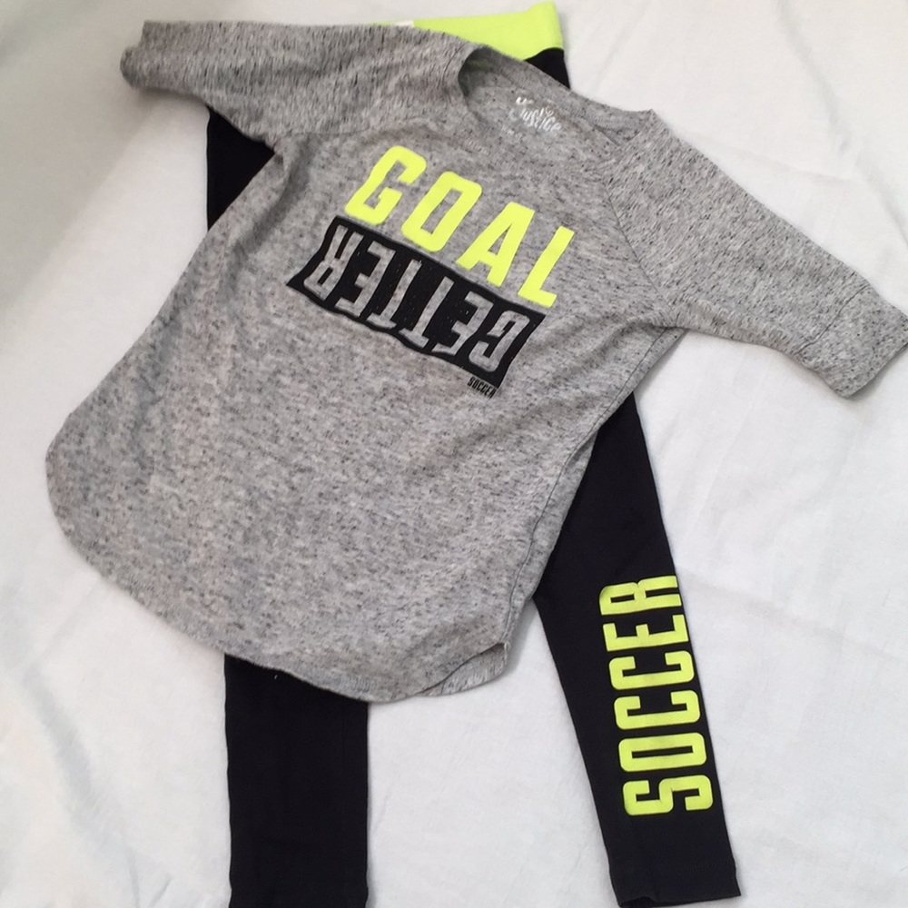 Girls Justice size 7 soccer outfit